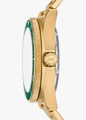 michael kors oversized maritime gold tone watch