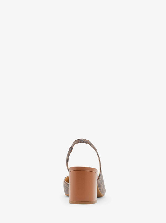 Perla Logo and Leather Slingback Pump