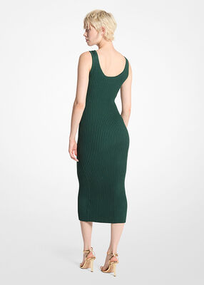 michael kors ribbed stretch knit zip dress