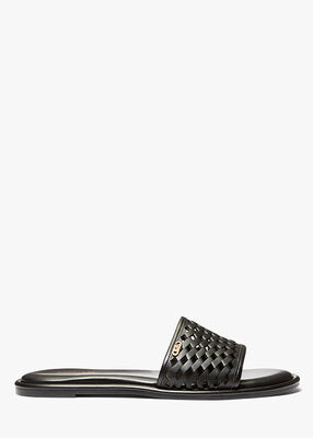 Saylor Hand-Woven Leather Slide Sandal