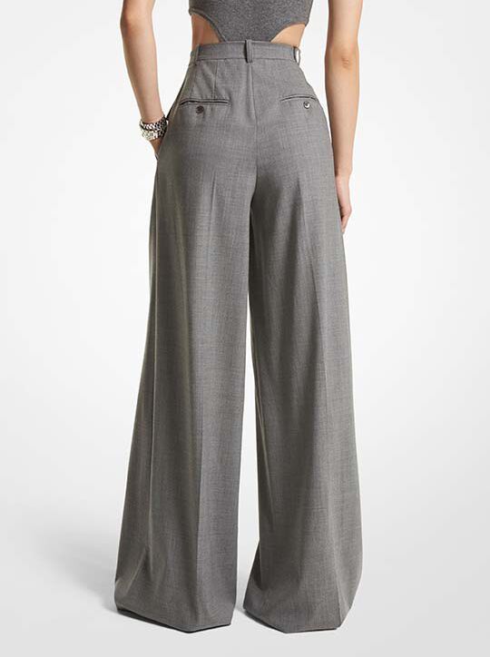 Stretch Wool Palazzo Pant