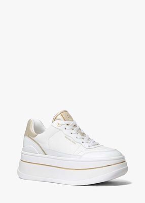 michael kors hayes leather platform sneaker