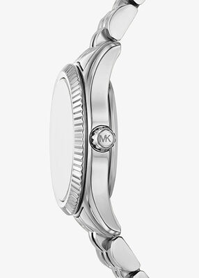 michael kors petite lexington pav silver tone watch