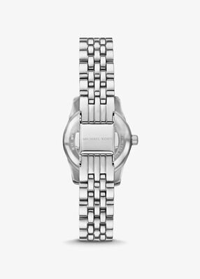 michael kors petite lexington pav silver tone watch