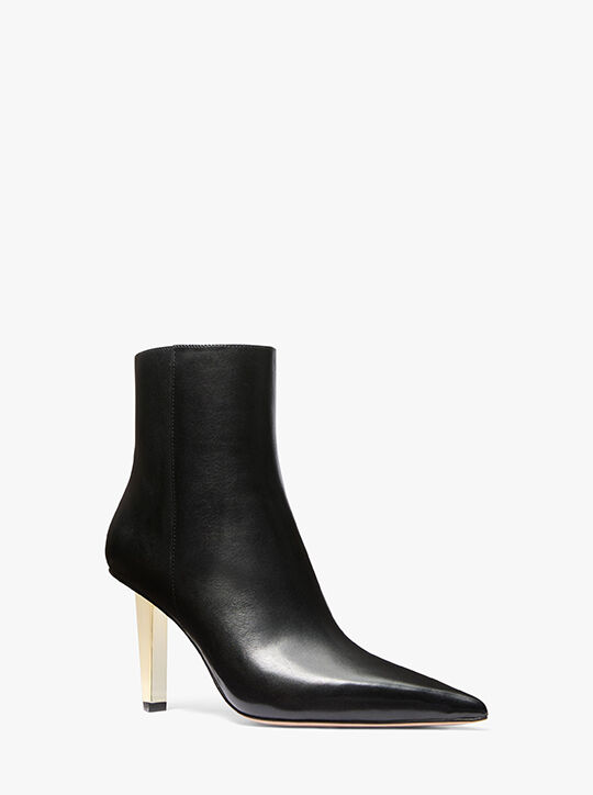 michael kors halle leather ankle boot