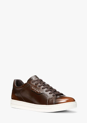 michael kors keating burnished leather sneaker