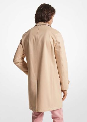 Cotton Blend Balmacaan Coat