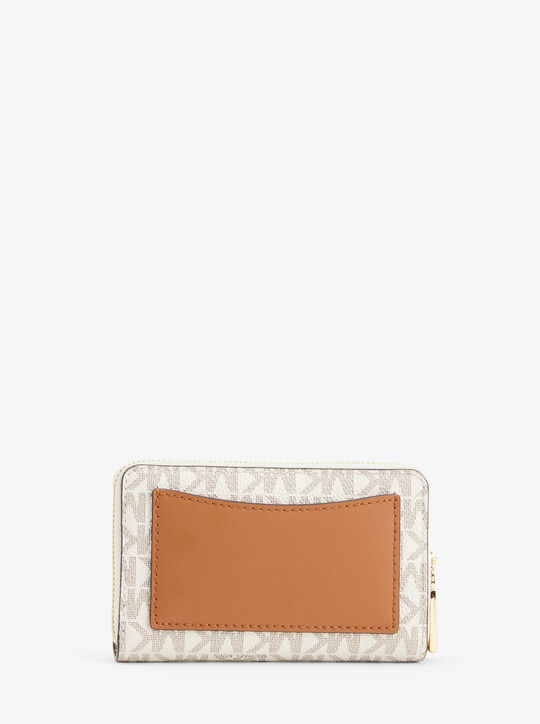 محفظة جلدية صغيرة بشعار الماركة