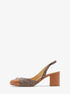 Perla Logo and Leather Slingback Pump