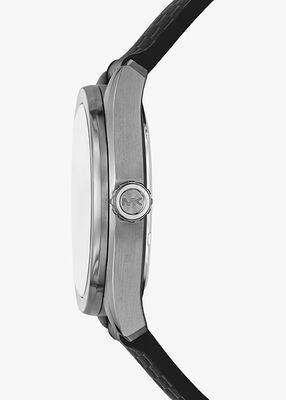 michael kors oversized accelerator 2 0 gunmetal and textured silicone watch