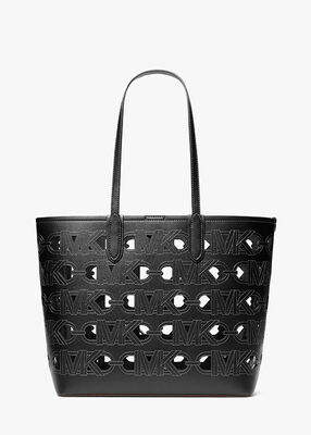 Eliza Large Perforated Empire Logo Tote Bag