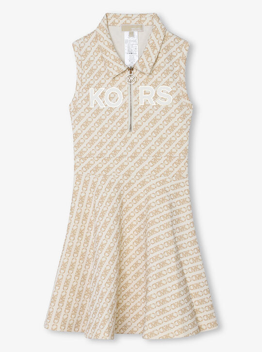KORS Empire Signature Logo Zip-Up Polo Dress