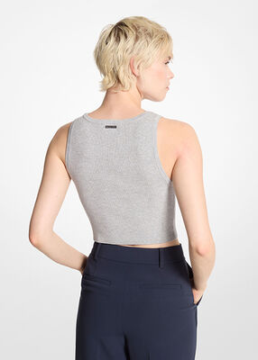 michael kors ribbed knit cropped tank top