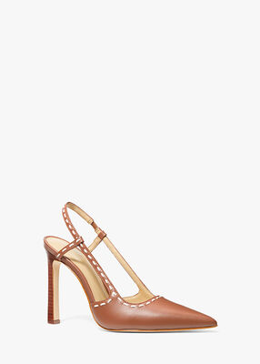 Alora Hand-Stitched Leather Slingback Pump