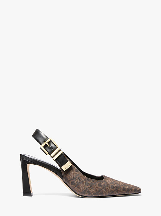 michael kors darrington empire monogram slingback pump