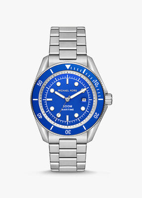 Oversized Maritime Silver-Tone Watch