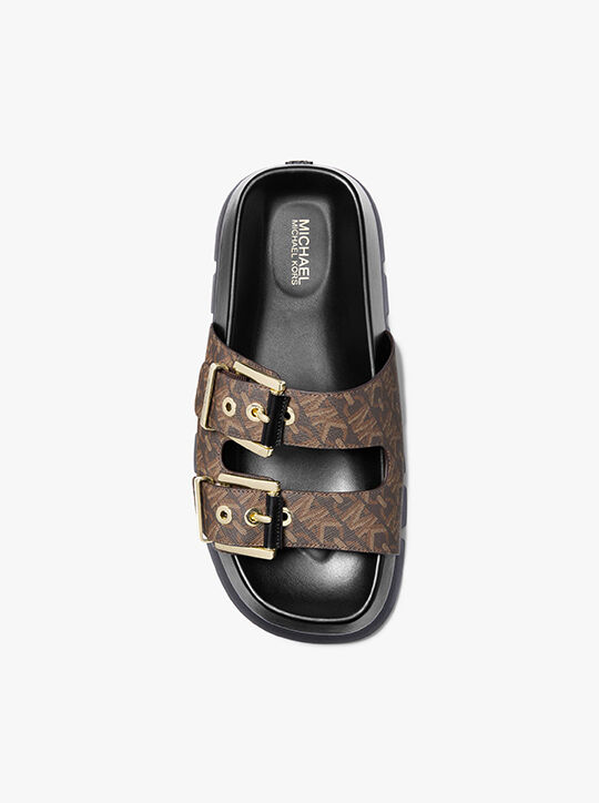 Colby Empire Monogram Flatform Slide Sandal