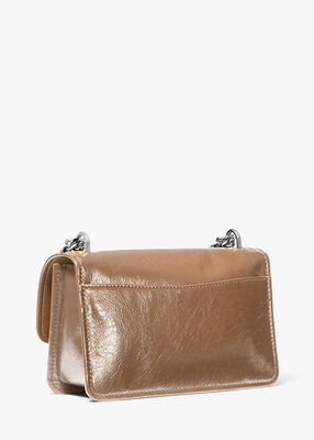 Claire Large Crackled Leather Convertible Shoulder Bag