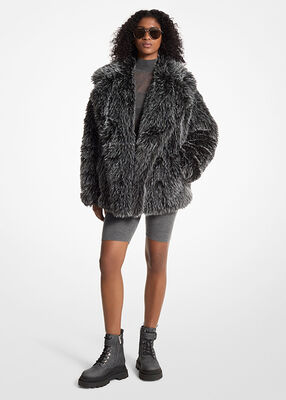 michael kors faux fur peacoat