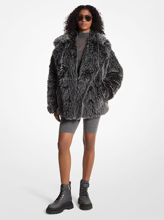 michael kors faux fur peacoat