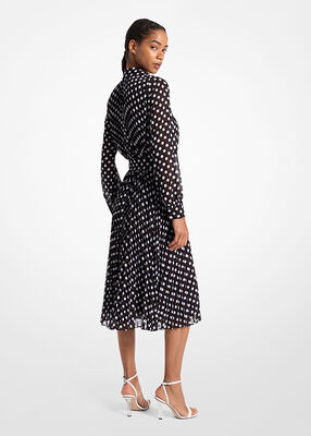 michael kors dot georgette shirtdress