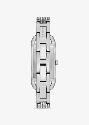 michael kors mini empire pav silver tone bangle watch