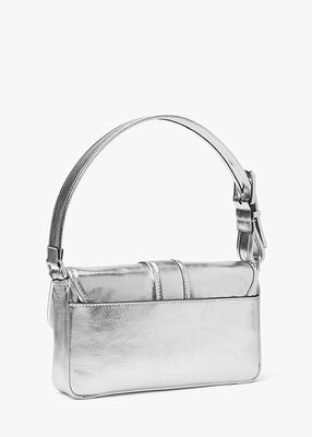 michael kors colby medium metallic leather shoulder bag