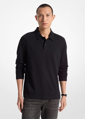 michael kors bubble knit long sleeve polo shirt