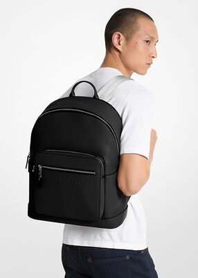 michael kors hudson leather commuter backpack