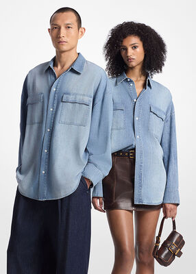 michael kors oversized chambray shirt