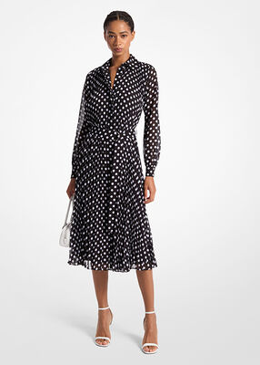 michael kors dot georgette shirtdress