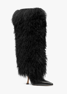 michael kors luna shearling and leather boot