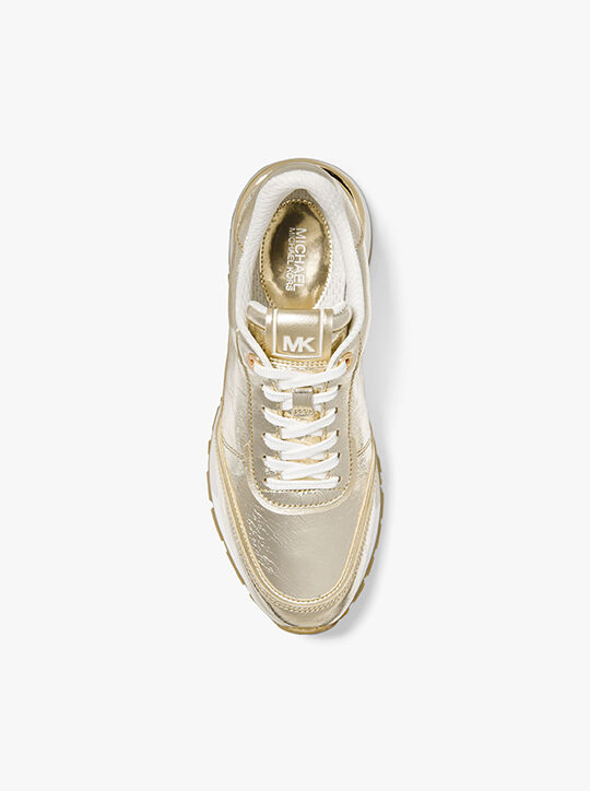 Nova Crackled Metallic Leather Trainer