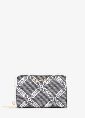 michael kors jet set small empire logo jacquard card case