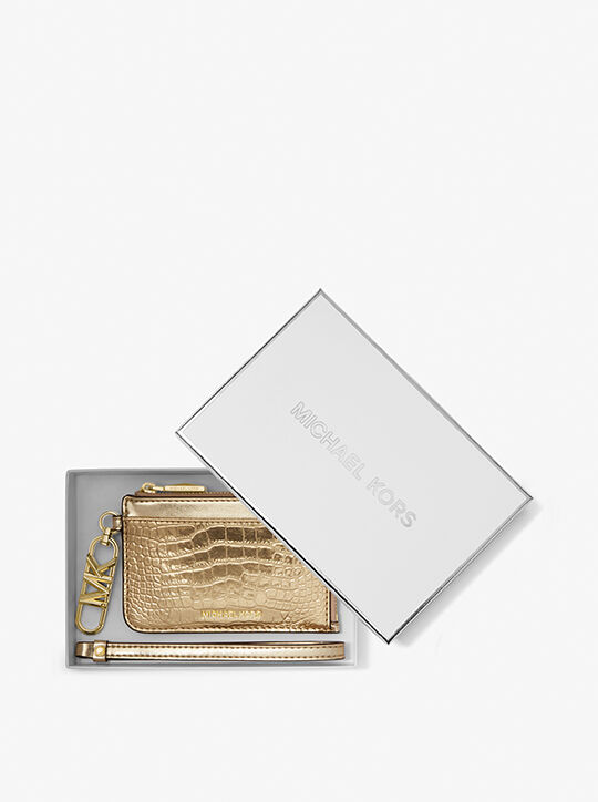 Crocodile Embossed Leather Card Case