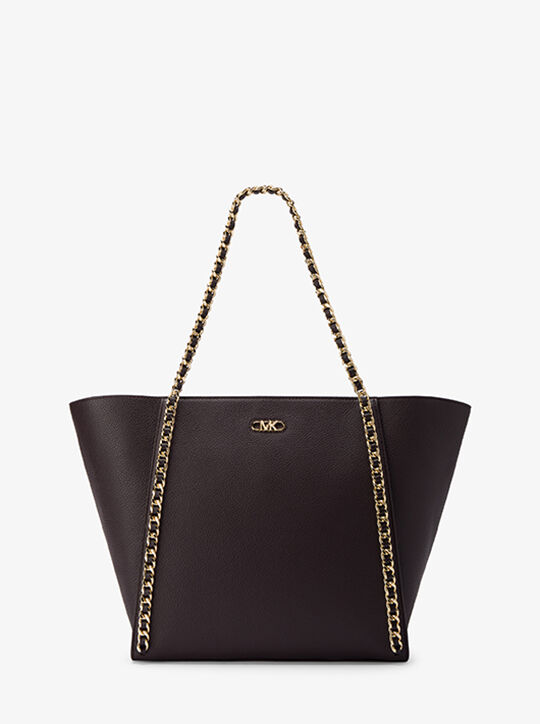 Westley Large Pebbled Leather Chain-Link Tote Bag